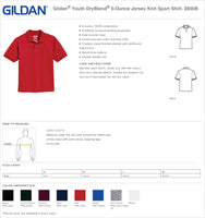 OES Gildan Youth 6 oz., 50/50 Jersey Polo G880B