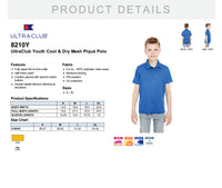 8210Y UltraClub Youth Cool & Dry Mesh Piqué Polo OES